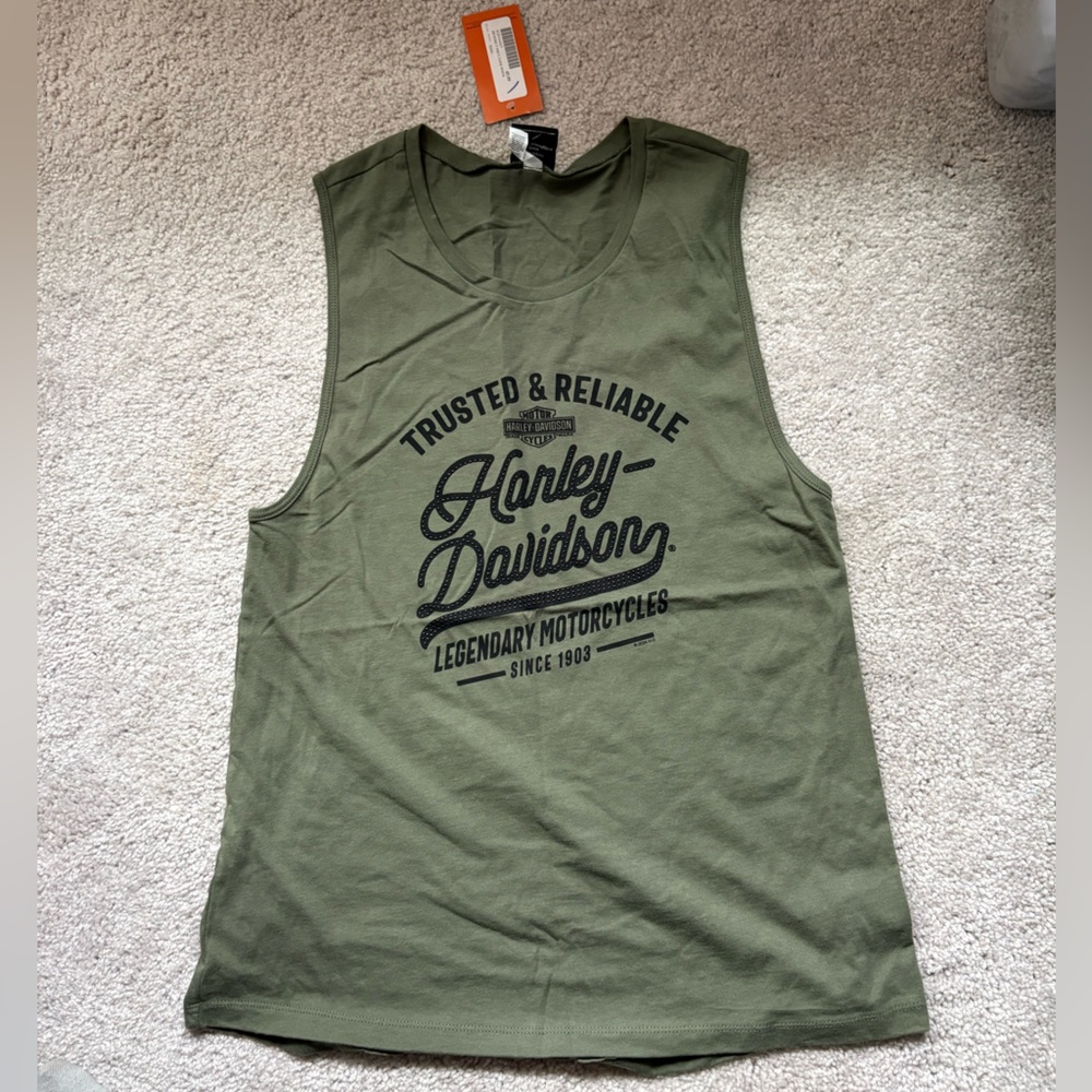 Harley Davidson Green Tank Top
